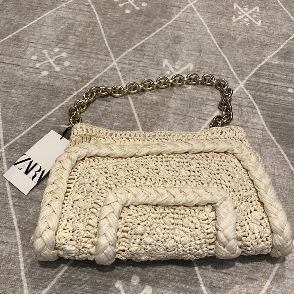 Zara woven shoulder bag